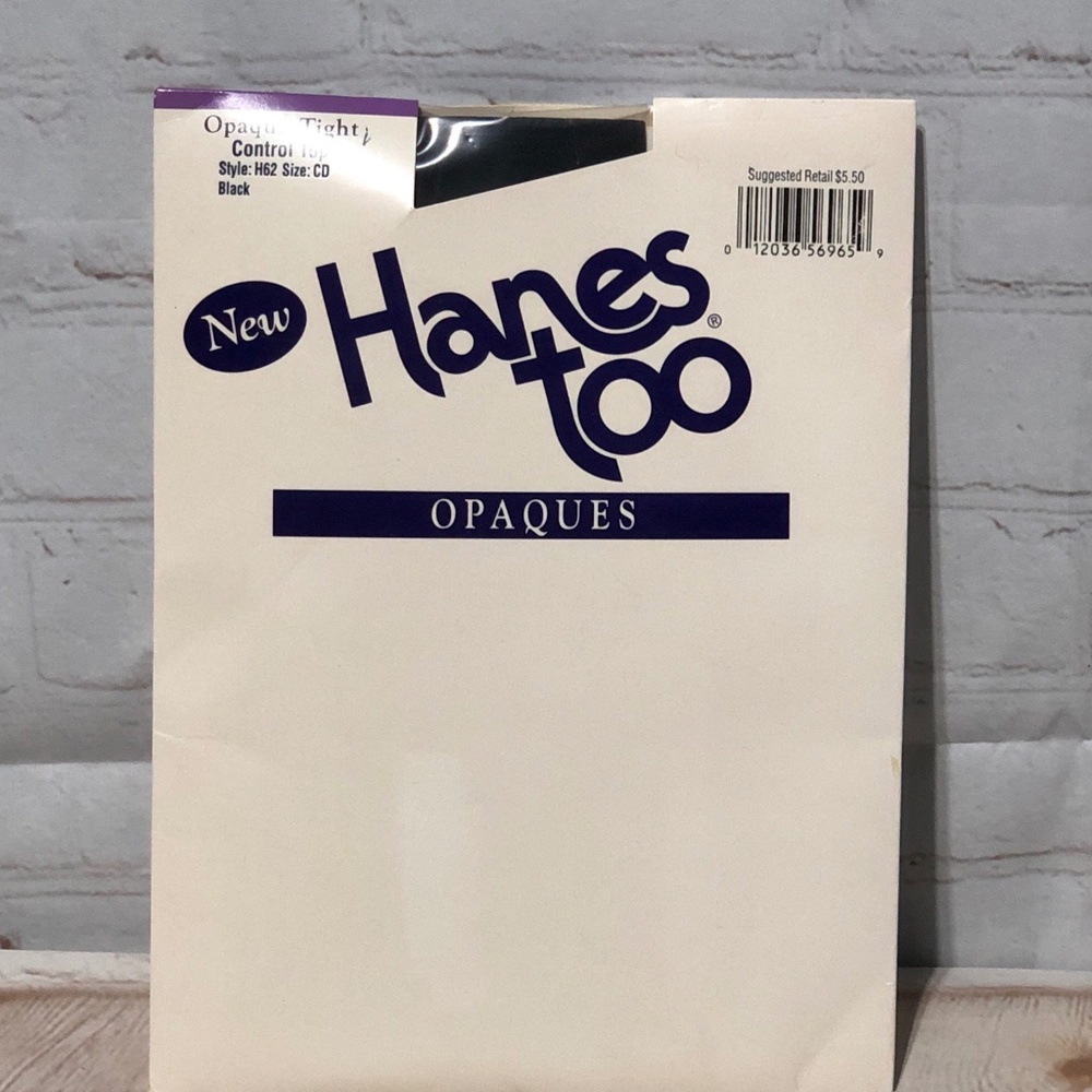 Vintage 1997 Hanes Too Control Top Size CD 5'4"-6"  Black H62
